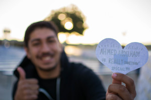 Ahmed Abdelhady ('18) feels the love from ASB. Photo by Alex Tran